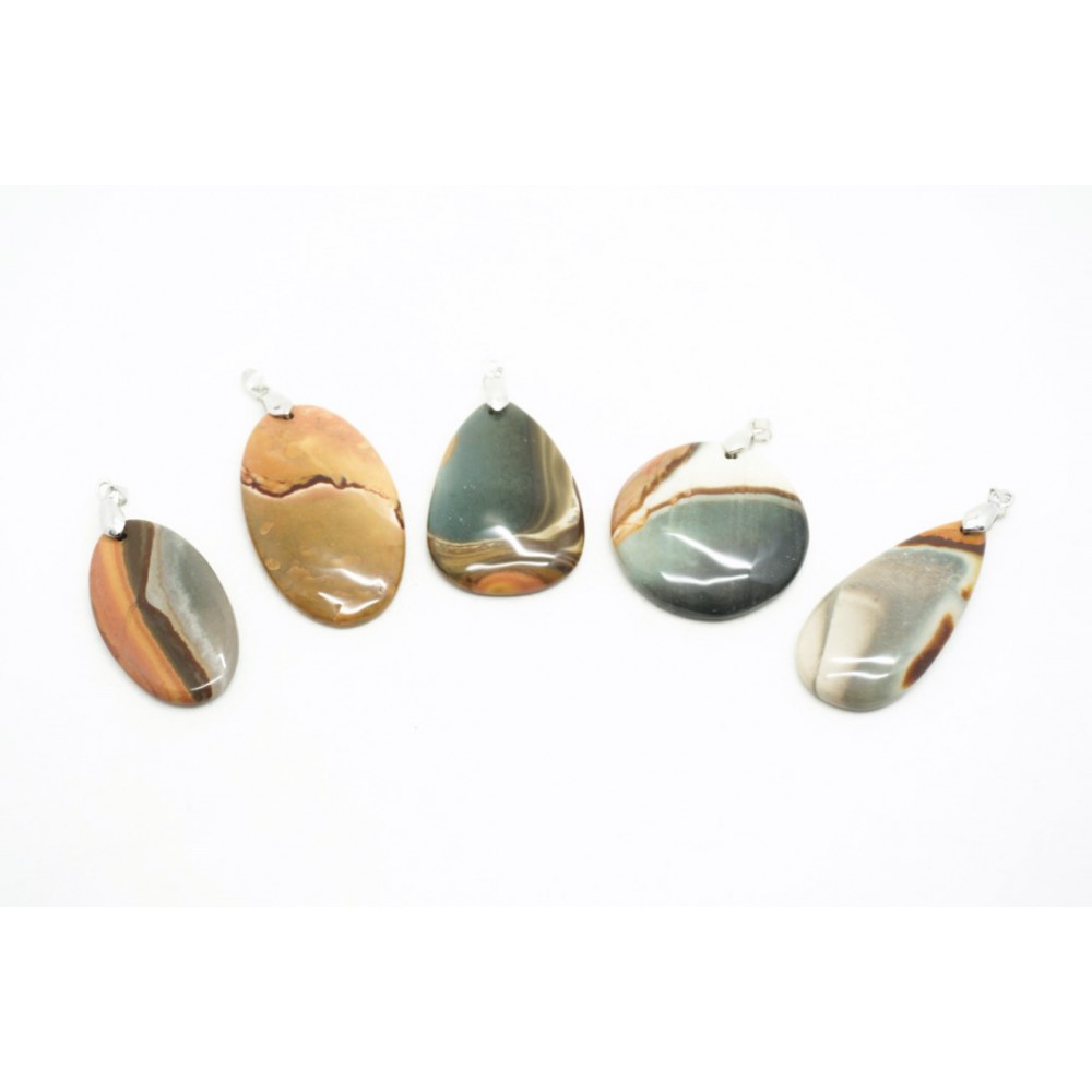 Pendentif Jaspe Polychrome