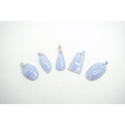 Pendentif Calcedoine (Blue Lace Agate)