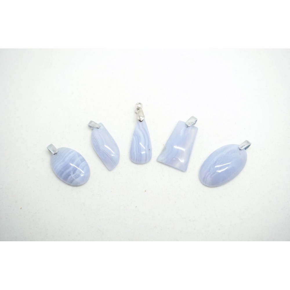 Pendentif Calcedoine (Blue Lace Agate)