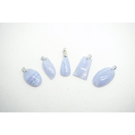 Pendentif Calcedoine (Blue Lace Agate)