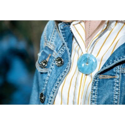 Pendentif Donuts Aigue Marine