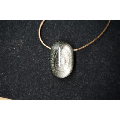 Pendentif percé obsidienne...