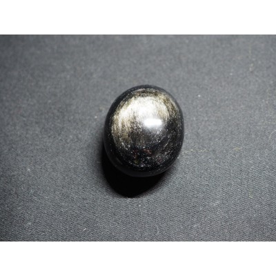 Pierre roulée en obsidienne argenté