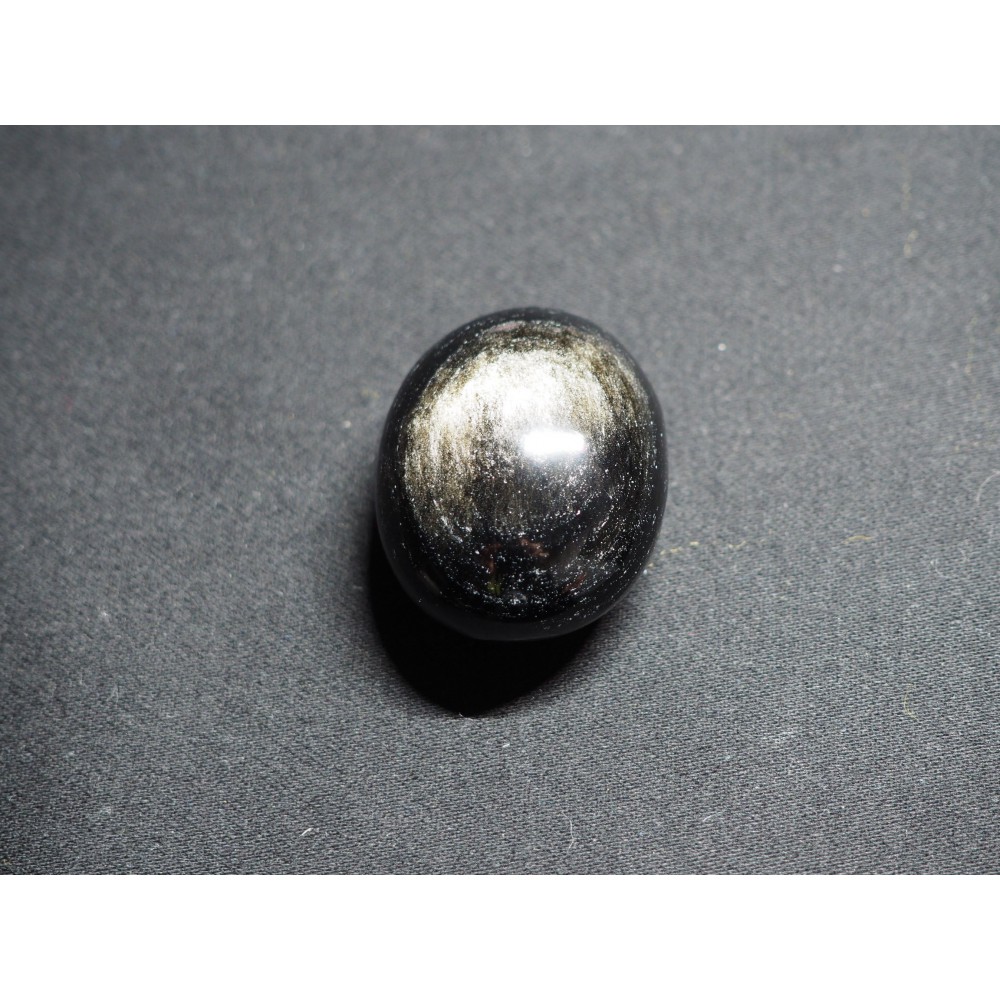 Pierre roulée en obsidienne argenté