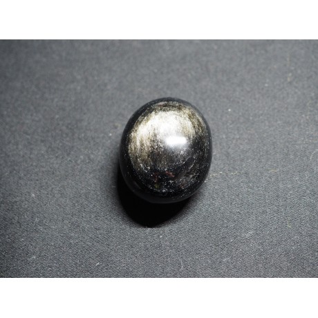 Pierre roulée en obsidienne argenté