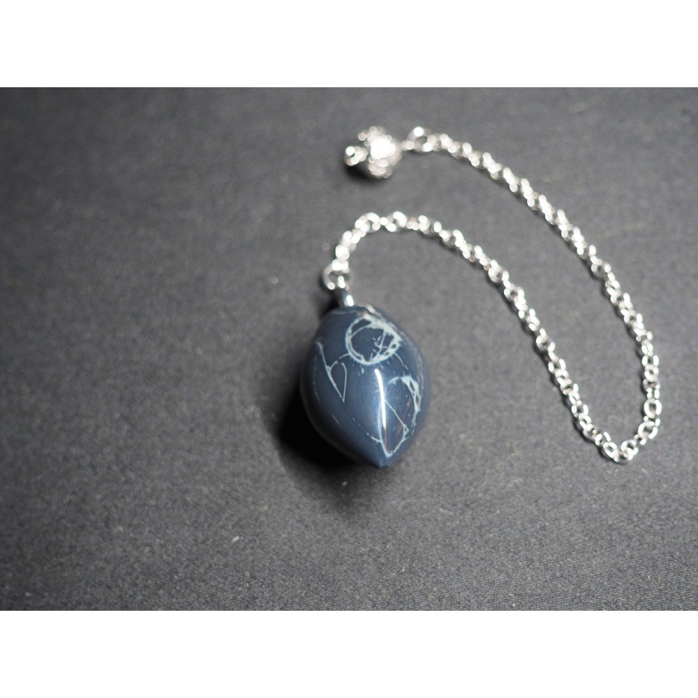 Pendule oeuf en obsidienne spider