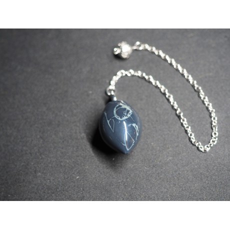 Pendule oeuf en obsidienne spider