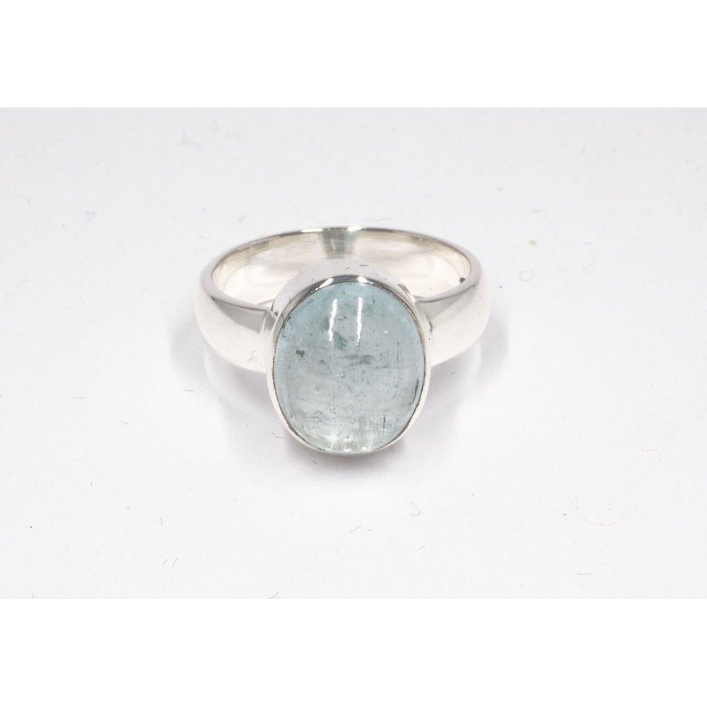 Bague Aigue Marine serti en argent 925