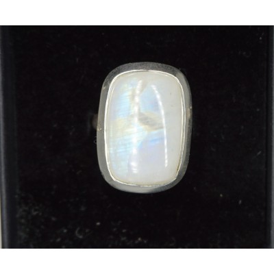 Bague Fixe Labradorite blanche en argent 925