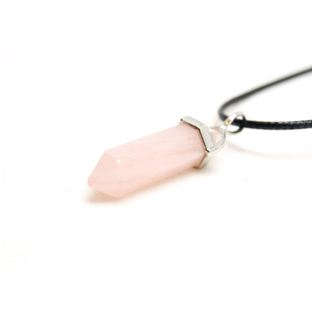 Pendentif pointe Quartz Rose