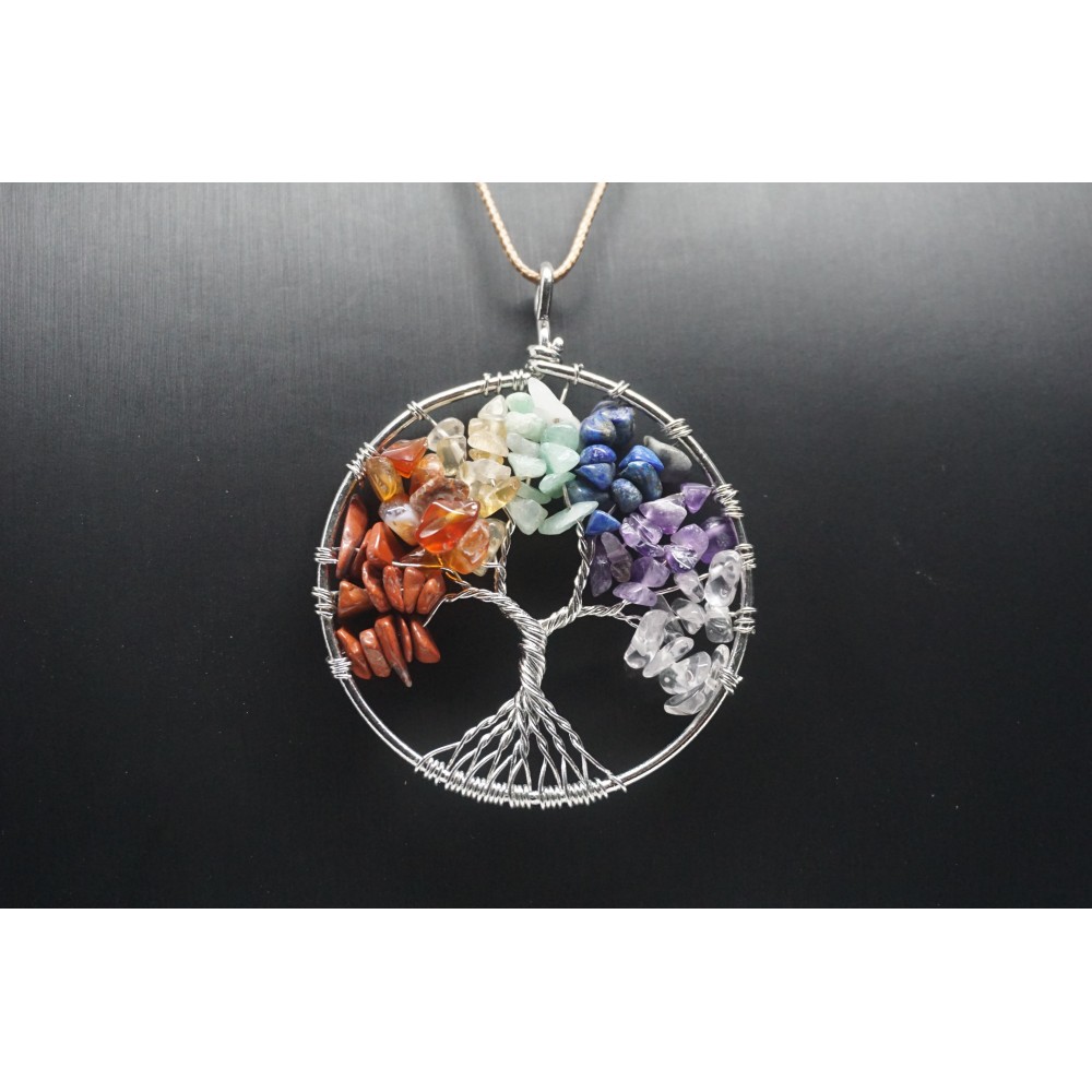 Pendentif Arbre de vie 7 chakra