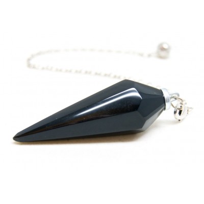 Pendule facette obsidienne noire