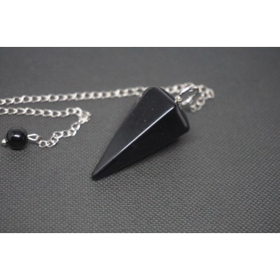 Pendule Facette Tourmaline noire