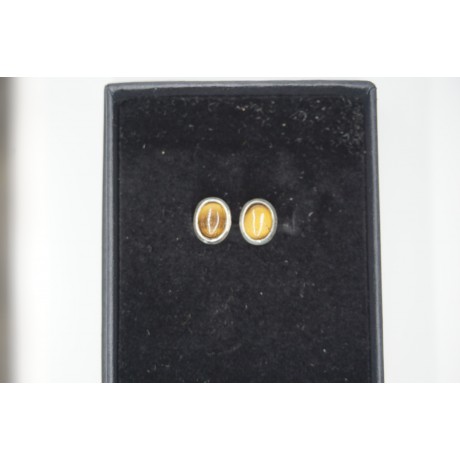 Boucles d'oreilles oeil de tigre argent 925