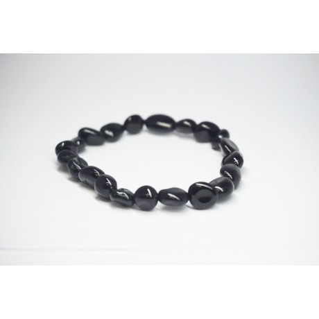Bracelet Tourmaline noire petit galet