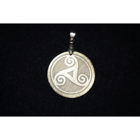 Pendentif Trisquel Obsidienne