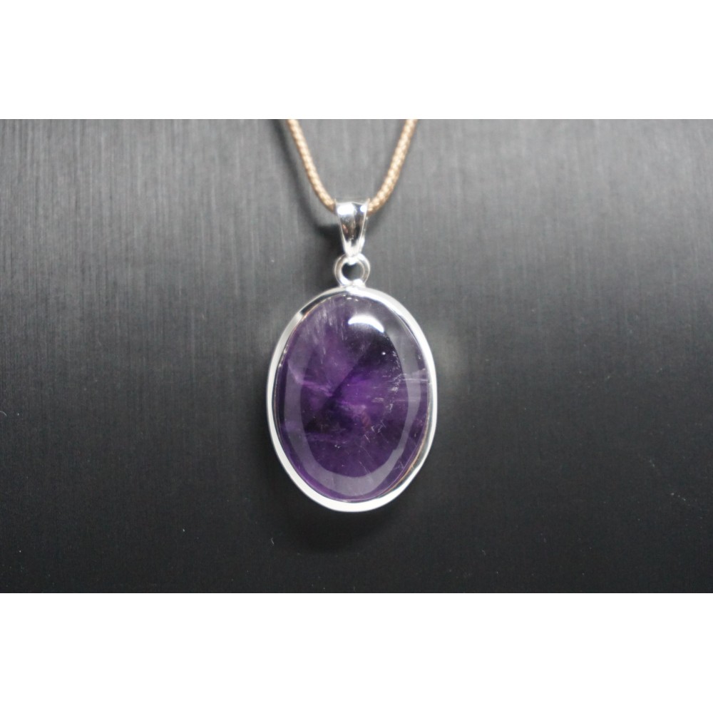 Pendentif Améthyste serti en argent 925