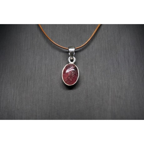 Pendentif Tourmaline melon d'eau serti en argent 925