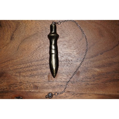 Pendule THOT Obsidienne dorée