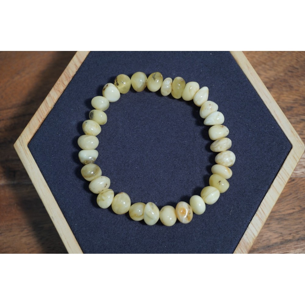 Bracelet adulte Ambre Royale Blanc BRC-AM8