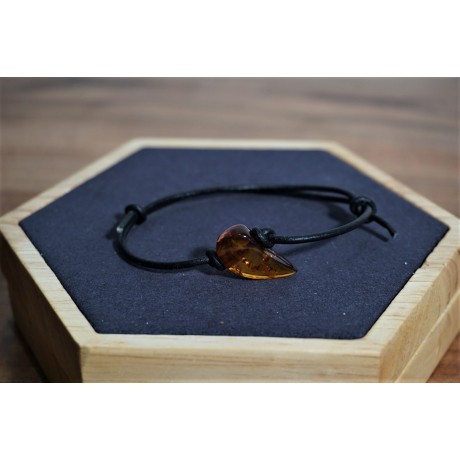 Bracelet adulte Ambre Miel Cognac