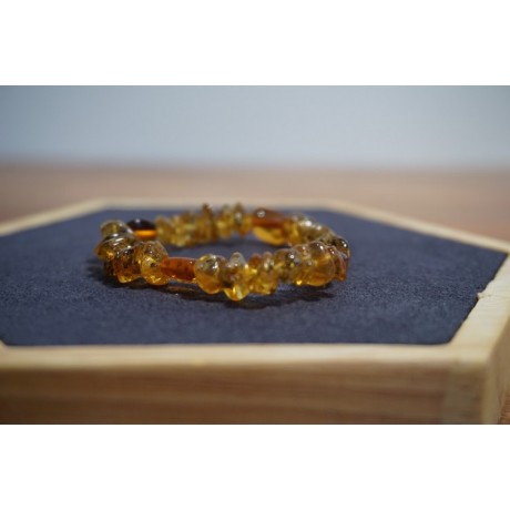 Bracelet bébé Ambre Deux Couleurs (Miel Cognac)