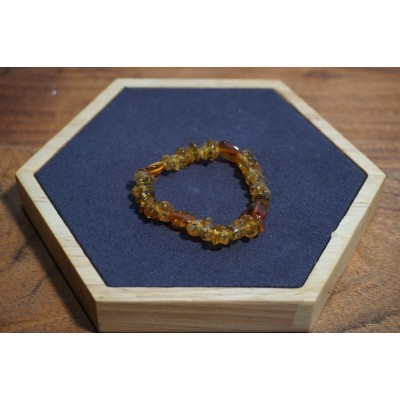 Bracelet bébé Ambre Deux Couleurs (Miel Cognac)
