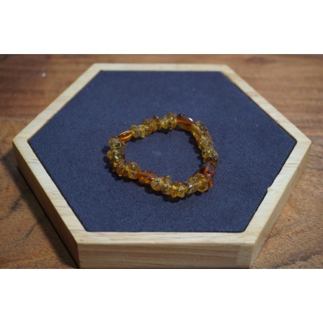 Bracelet bébé Ambre Deux Couleurs (Miel Cognac)