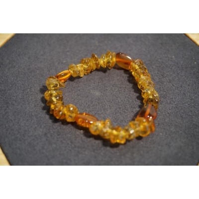 Bracelet bébé Ambre Deux Couleurs (Miel Cognac)
