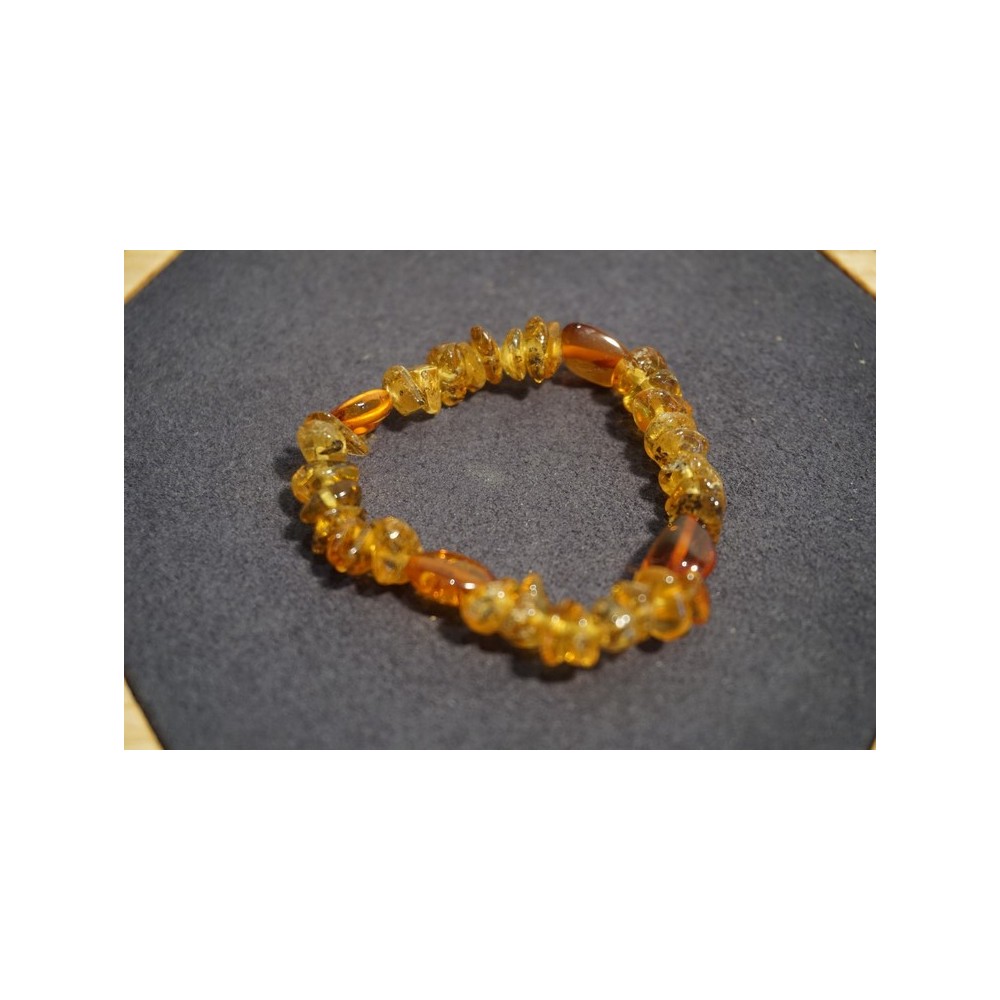 Bracelet bébé Ambre Deux Couleurs (Miel Cognac)