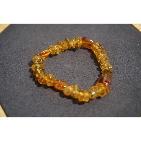 Bracelet bébé Ambre Deux Couleurs (Miel Cognac)
