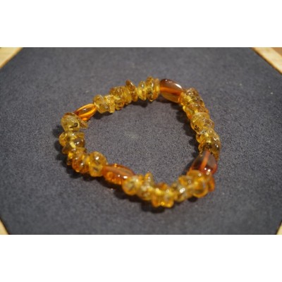Bracelet bébé Ambre Deux Couleurs (Miel Cognac)