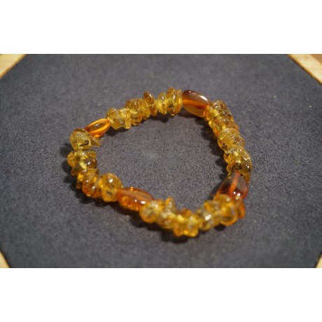 Bracelet bébé Ambre Deux Couleurs (Miel Cognac)