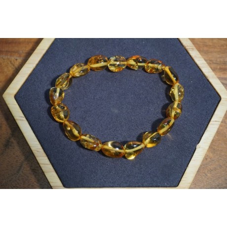 Bracelet adulte Ambre Miel Cognac