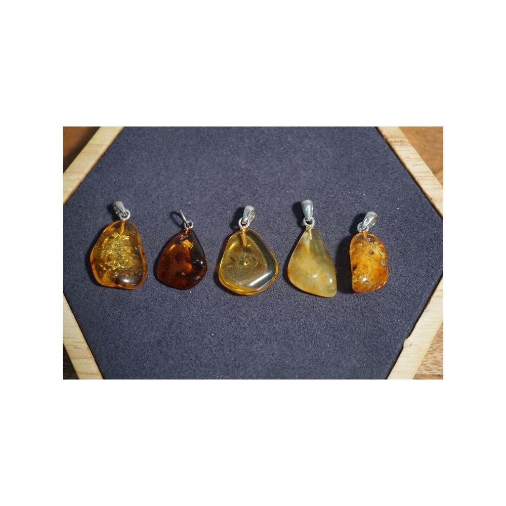 Pendentif Forme Libre Ambre mix