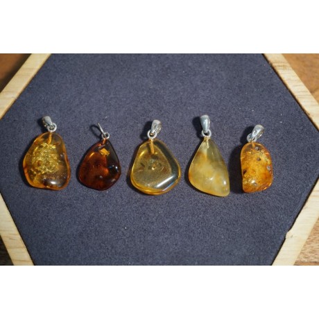 Pendentif Forme Libre Ambre mix