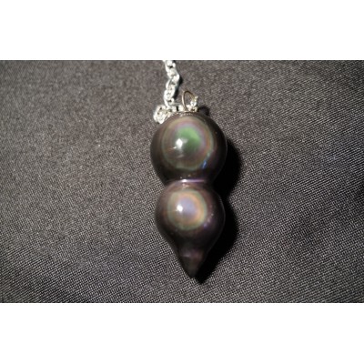 Pendule double OBSIDIENNE oeil céleste
