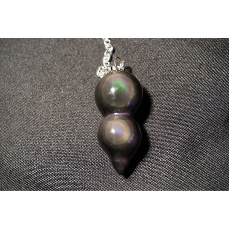 Pendule double OBSIDIENNE oeil céleste