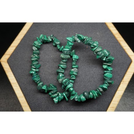 Bracelet Chips Malachite Lot de 10