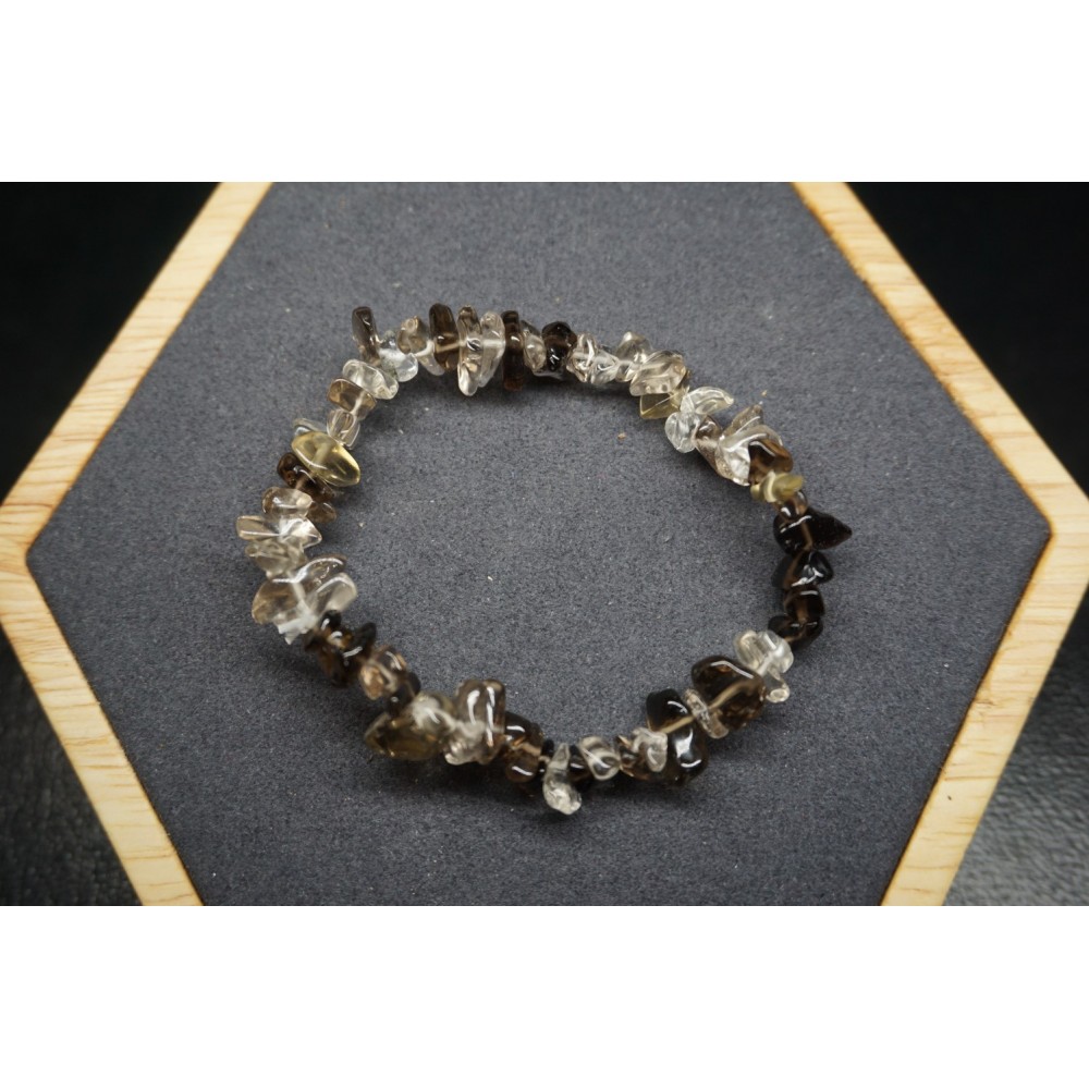 Bracelet Chips Quartz Fumé Lot de 10