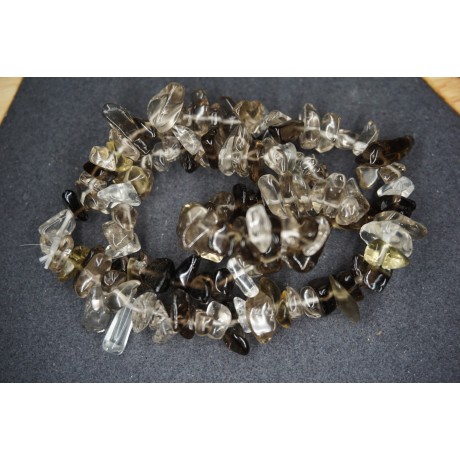 Bracelet Chips Quartz Fumé Lot de 10