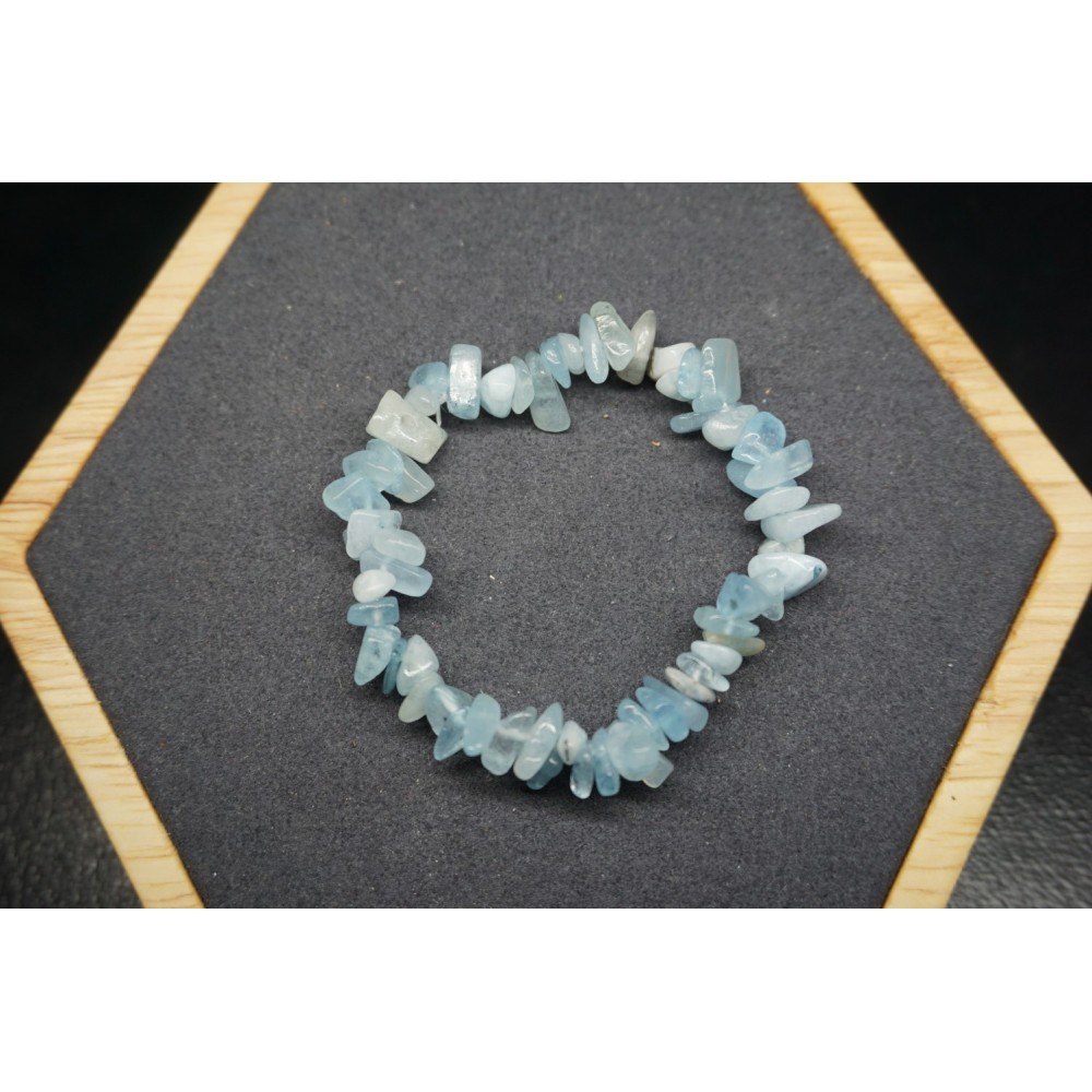 Bracelet Chips Aigue Marine Lot de 10