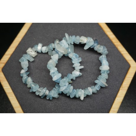 Bracelet Chips Aigue Marine Lot de 10