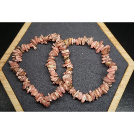 Bracelet Chips Rhodochrosite Lot de 10