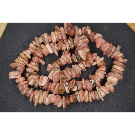 Bracelet Chips Rhodochrosite Lot de 10