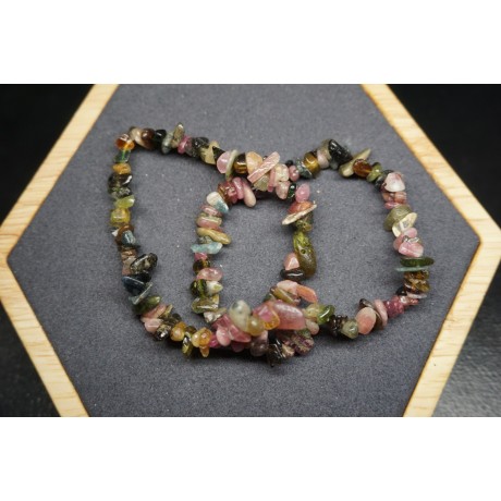 Bracelet Chips Tourmaline Multicolore Lot de 10