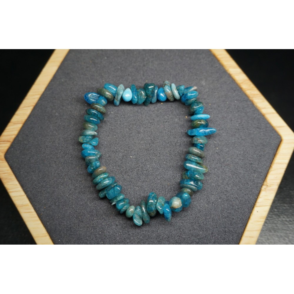 Bracelet Chips Apatite Bleu Lot de 10