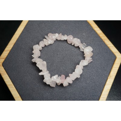 Bracelet Chips Quartz Rose Lot de 10