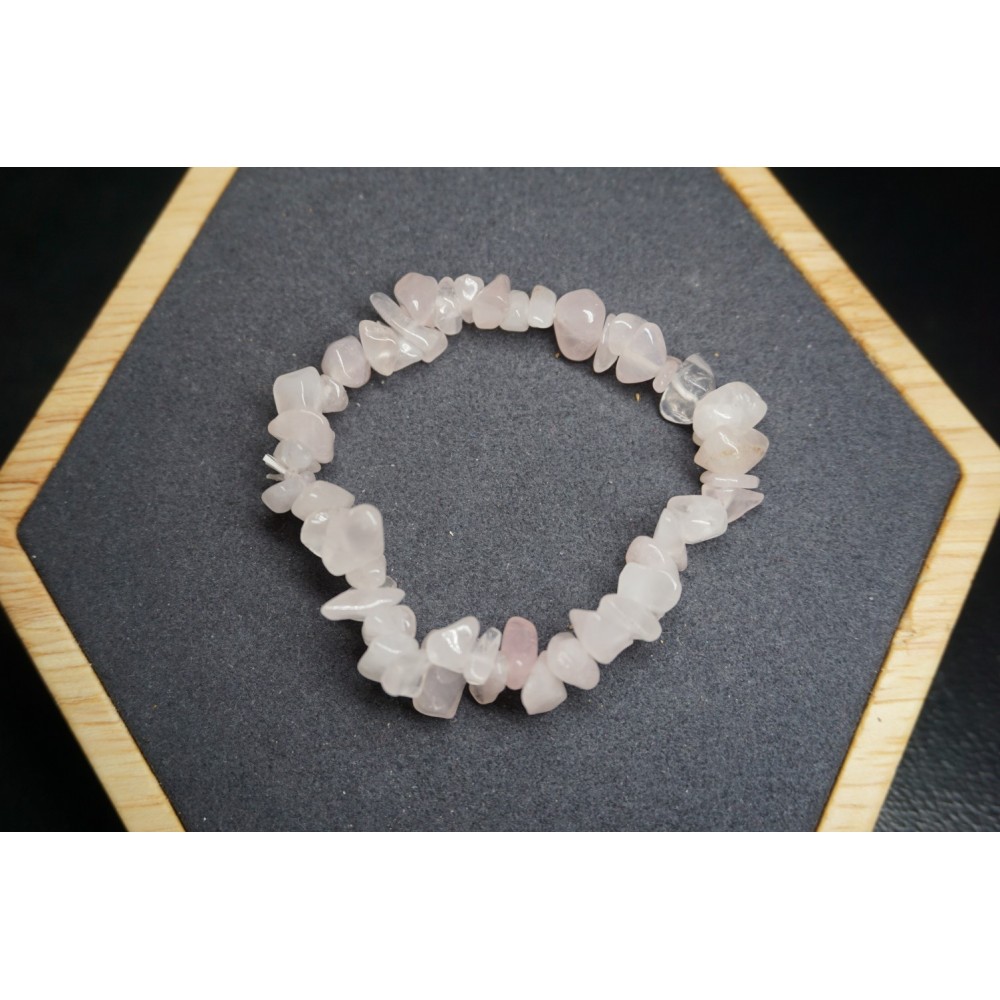 Bracelet Chips Quartz Rose Lot de 10