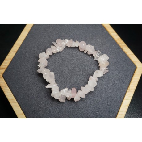 Bracelet Chips Quartz Rose Lot de 10